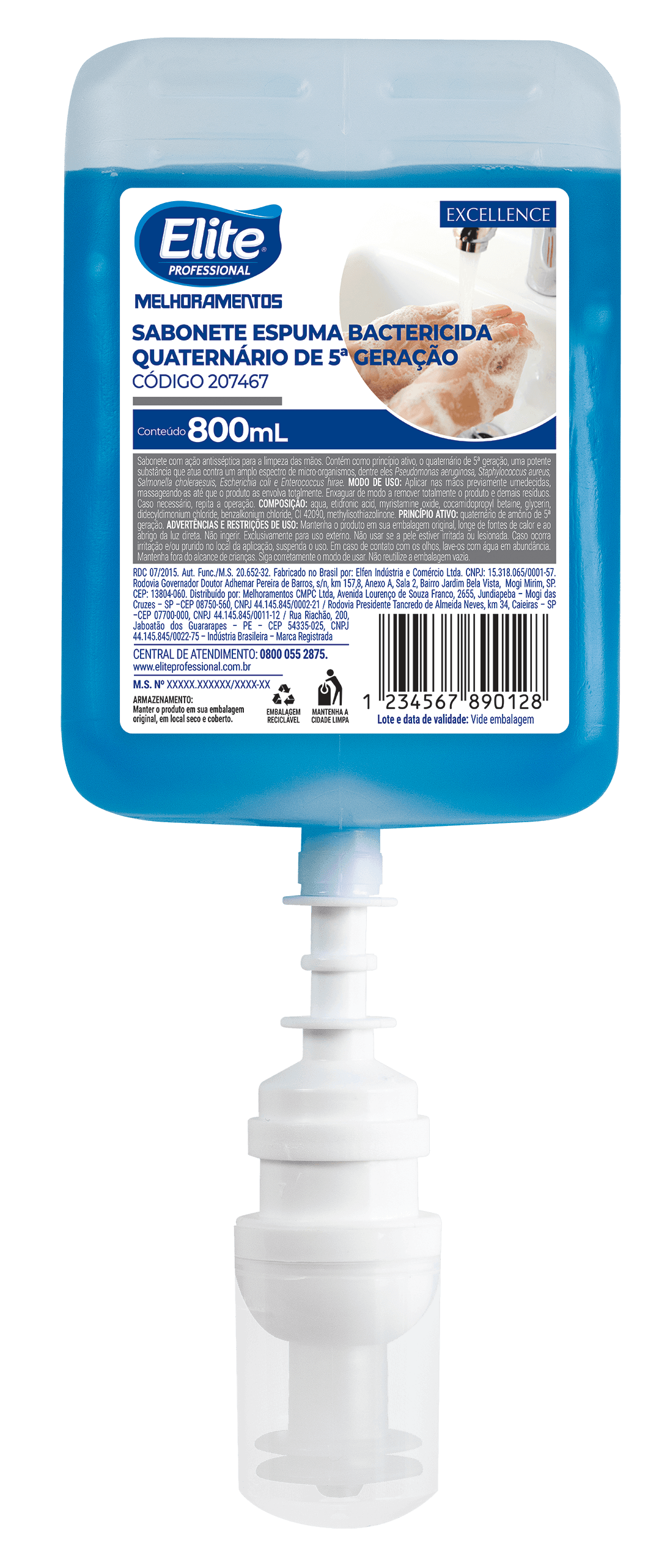 Sabonete Espuma Bactericida Quaternário 800 mL