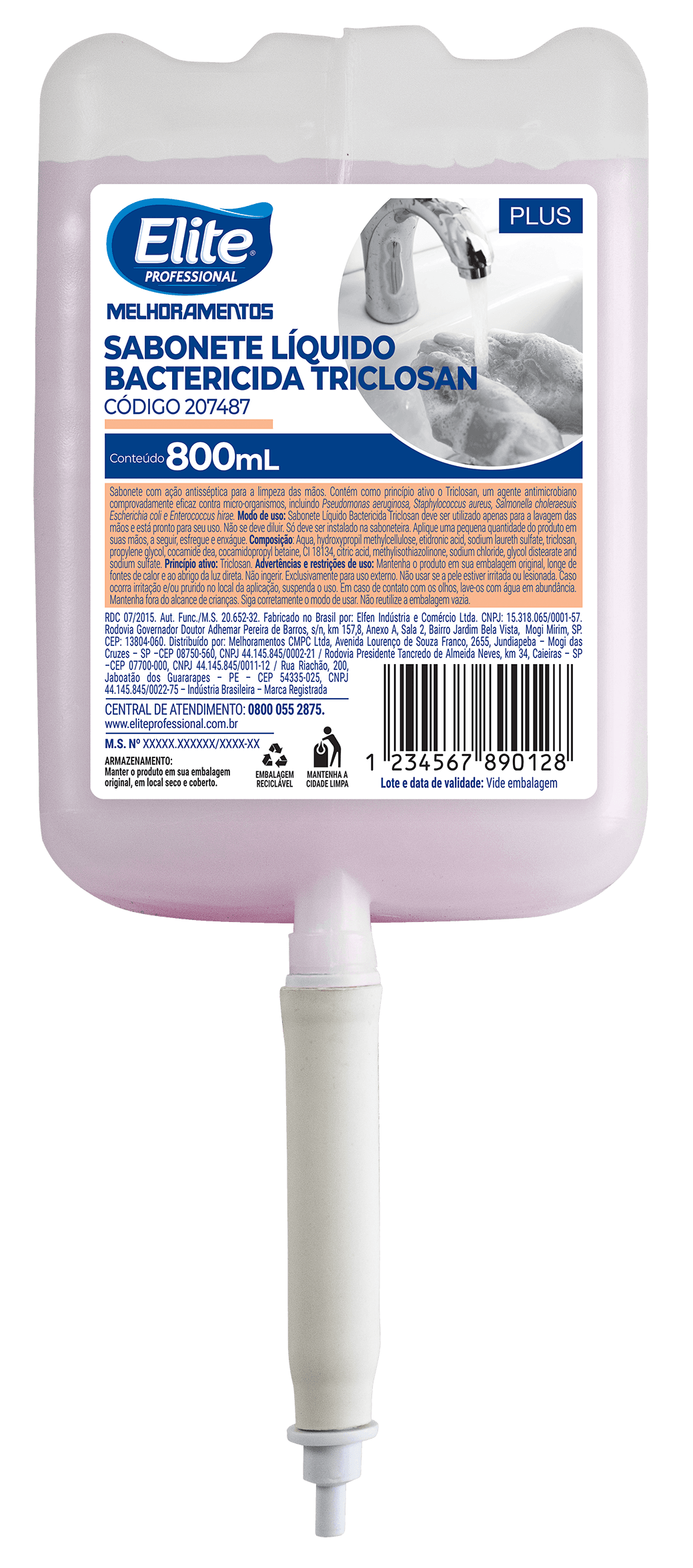Sabonete Líquido Bactericida Triclosan 800 mL