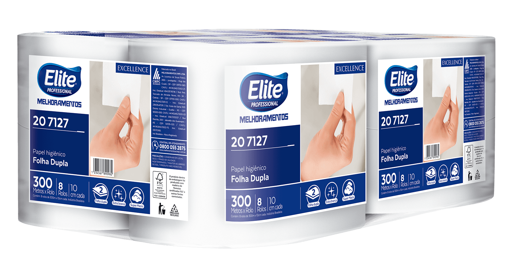 Papel Higiênico Rolo Folha Dupla 300m