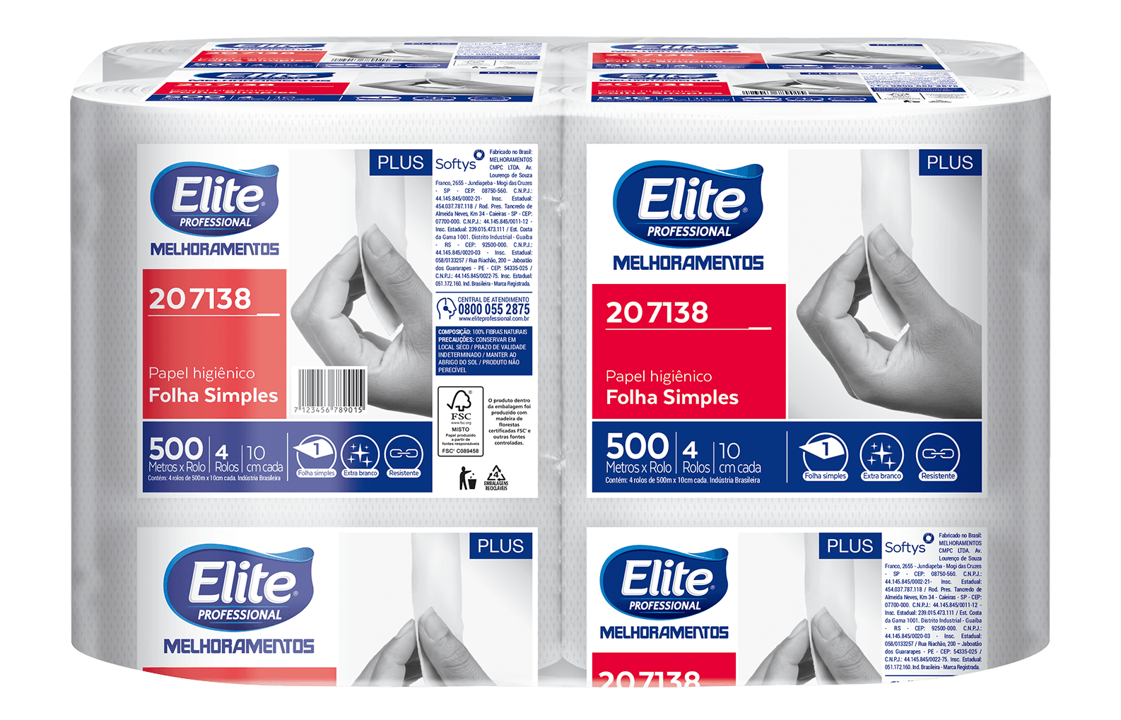 Papel Higiênico Rolo Folha Simples 500m