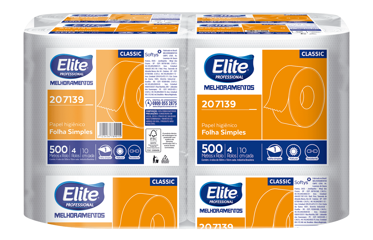 Papel Higiênico Rolo Folha Simples 500m