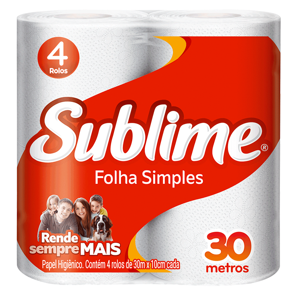 Papel Higiênico Sublime Folha Simples 30m