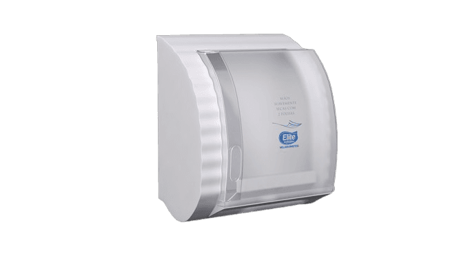 Dispenser Toalha de Papel Interfolhado 1x1 Branco/Transparente